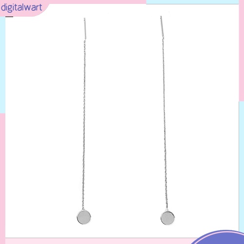 Đôi khuyên tai dài phối mặt tròn thời trang cho nữ