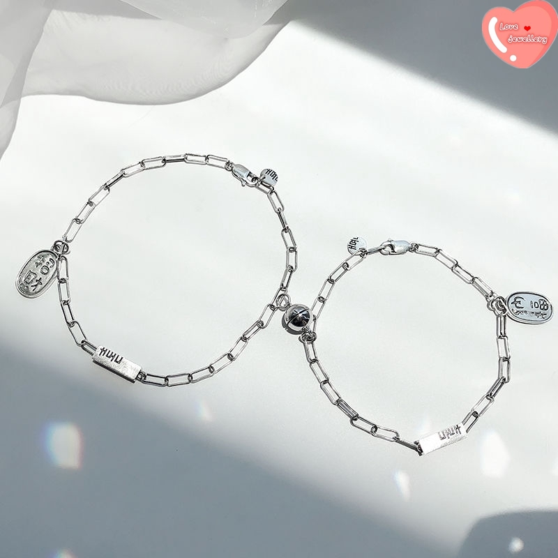 s925 Silver Magnetic attraction Lovers' Bracelet,Lucky  Jewelry