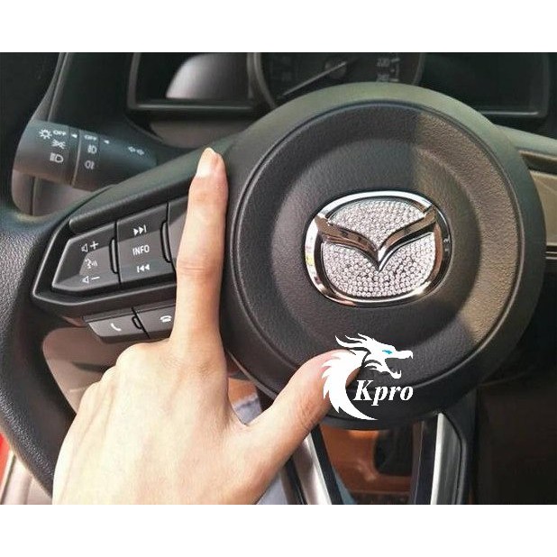 Nhãn dán logo vô lăng ô tô đính đá Mazda, Hyundai, Kia, Bmw, Mercedes, Toyota, Honda, Ford... - Hàng Kpro chất lượng cao