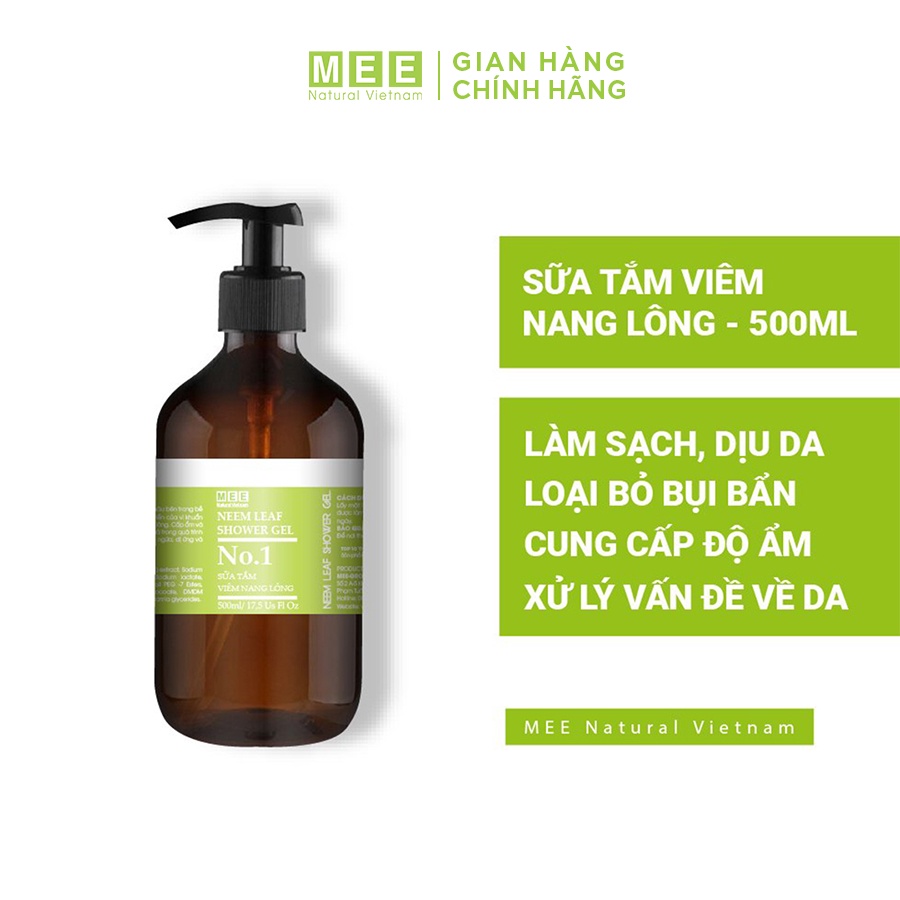 Combo chăm sóc da, dưỡng ẩm, dưỡng trắng da body - Tắm trắng + Lotion + Sữa tắm + Xịt viêm nang lông 100ml - MEE NATURAL