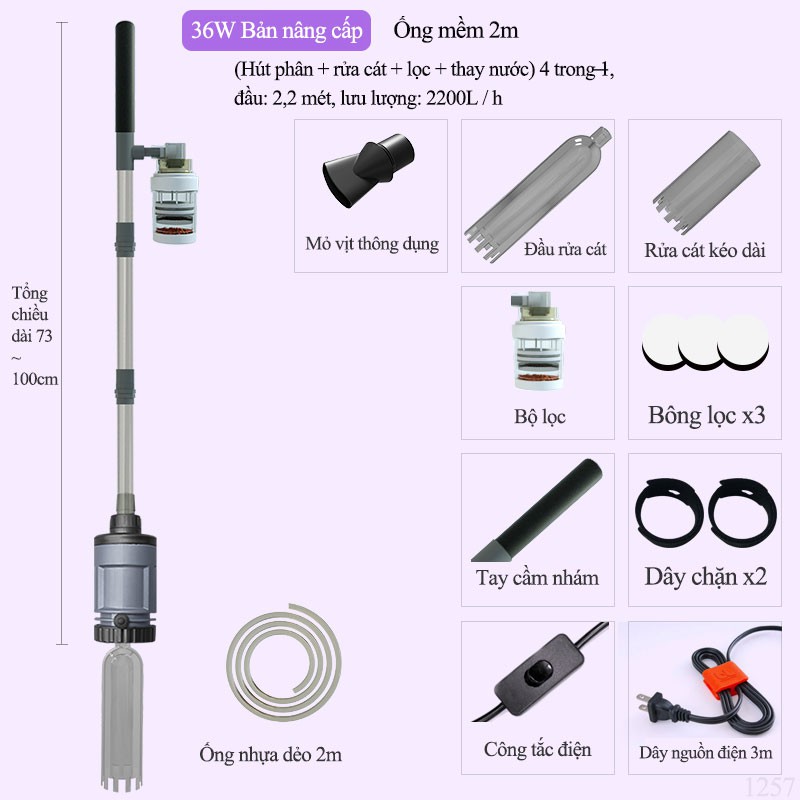 【4 IN 1】Máy thay nước rửa cát bằng điện【Hút phân, rửa cát, bơm nước, thêm nước, một máy đa năng】- Home and Garden