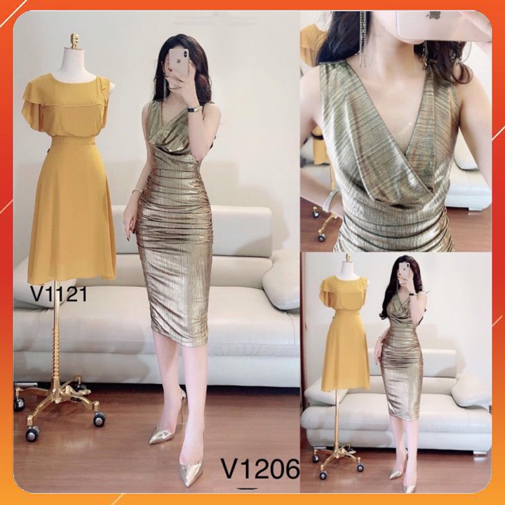 Đầm Body Nhũ Nhật Sang Trọng V1206 - Chatfashion.vn1 (Kèm video do shop tự quay ) - HÀNG THIẾT KẾ