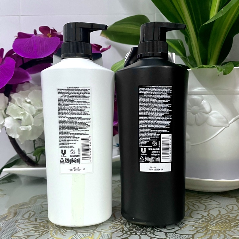 Combo Dầu Gội, Dầu Xả TRESEMME Salon Rebond Cho tóc hư tổn với Công Nghệ Tái Kết Nối Giúp ngăn gãy rụng tóc 640g, 620g