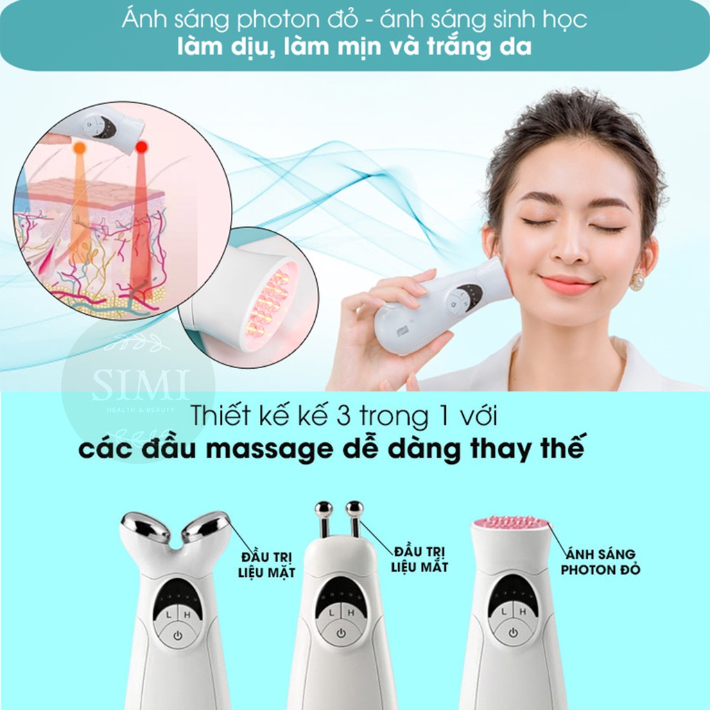 Máy nâng cơ mặt cầm tay Lifetrons EP 400 massage giảm nếp nhăn dưỡng trắng da mát xa trị liệu thâm quầng mắt matxa SIMI