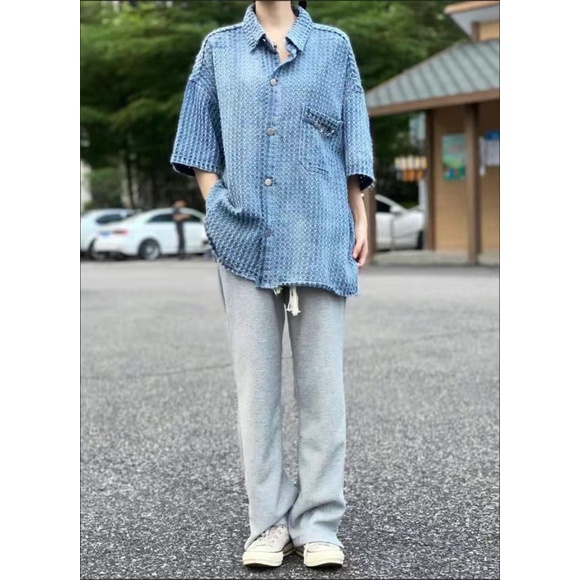 Áo somi jean denim mẫu siêu xinh siêu lạ cho mùa hè