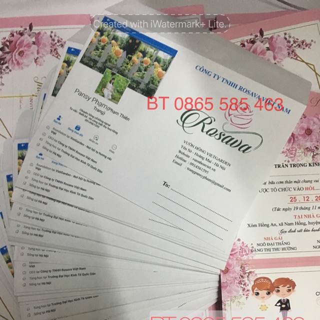Phong bì in hình facebook đựng thư mời của công ty