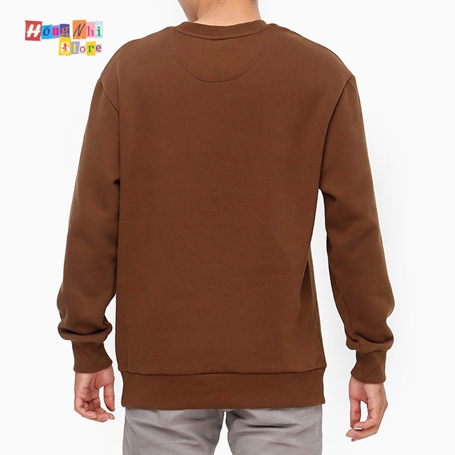 Áo Sweater Trơn Ulzzang Unisex Màu Nâu Socola Chất Nỉ Bông Cao Cấp Dáng Rộng Nam Nữ - MM