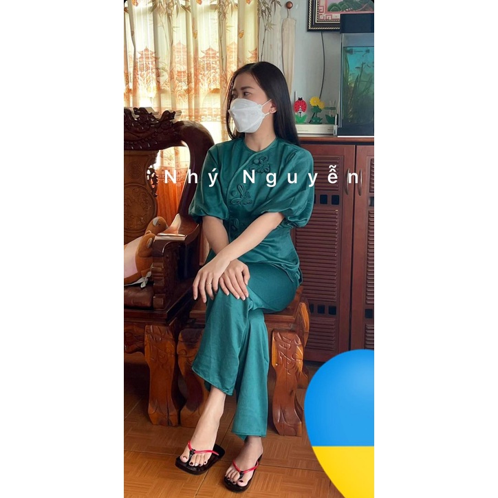 [HÌNH KHÁCH] SET PHẬT TỬ TAY PHỒNG PHỐI NÚT TÀU MÀU XANH