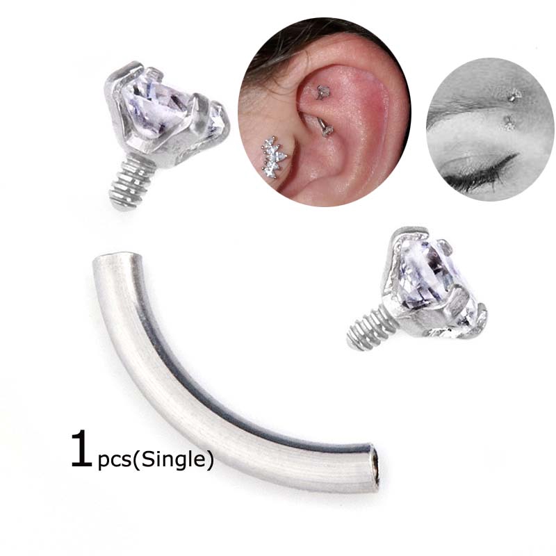 Khuyên xỏ vành tai bằng đá Zircon thời trang