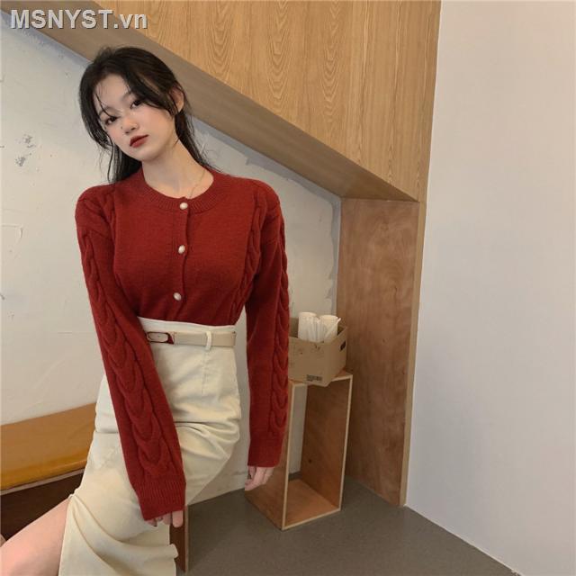 Áo Khoác Dệt Kim Dáng Rộng Ngắn Phong Cách Retro Hong Kong Thời Trang Mới 2023