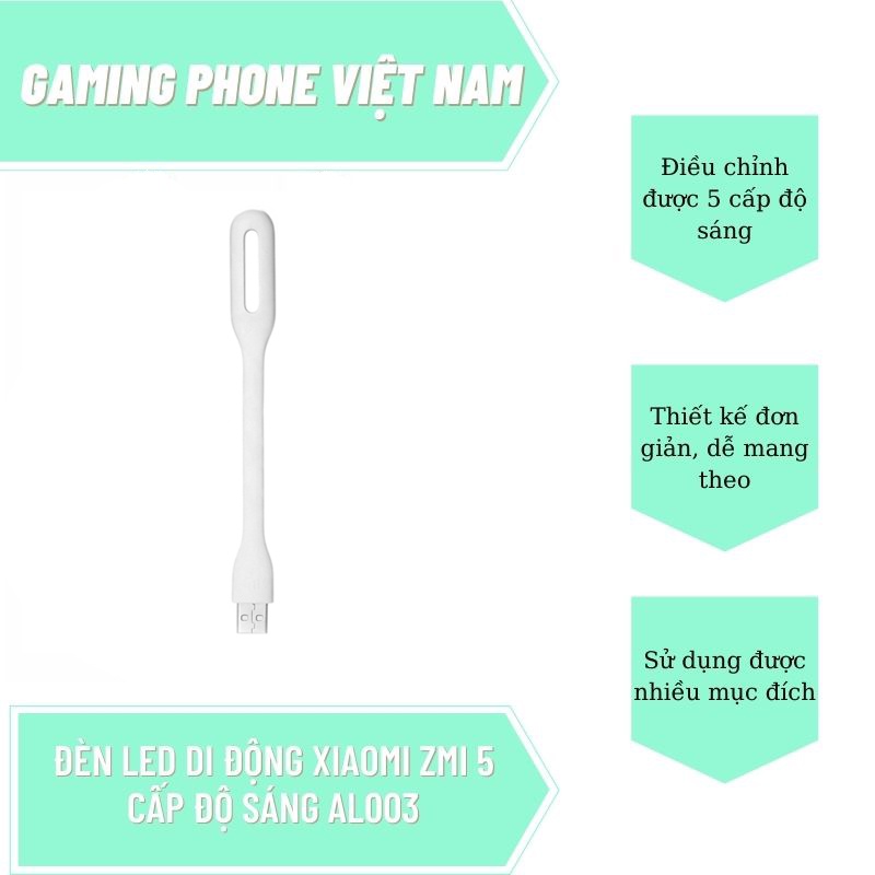 Đèn LED USB Xiaomi Version 2 Có Nút Bấm Trắng