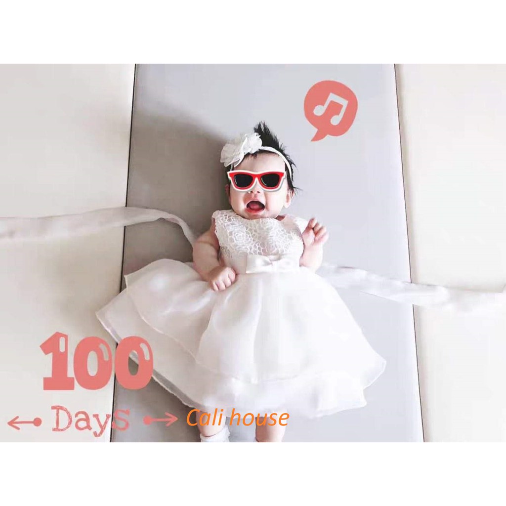 Đầm váy công chúa cho bé gái, váy trắng ren voan, dáng xòe, kiểu dáng váy thiết kế trắng cho bé nhỏ.