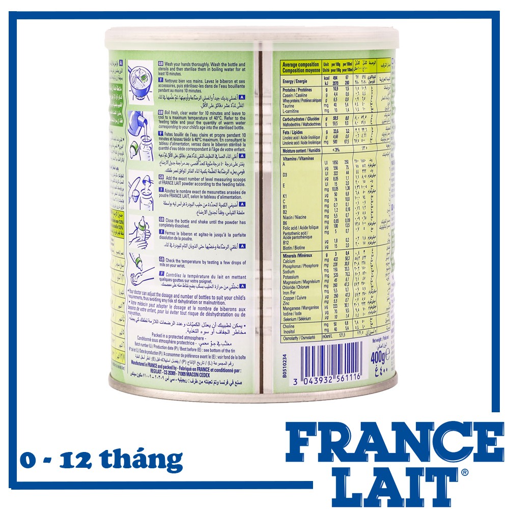 Sữa bột France Lait LactoFree ( 400g )