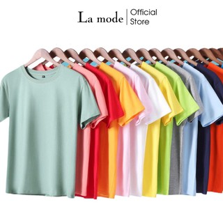 [ Siêu Rẻ ] Áo Phông Trơn Ngắn Tay Nam Nữ Nhiều Màu Vải Thun Co Dãn 4 Chiều  - La mode