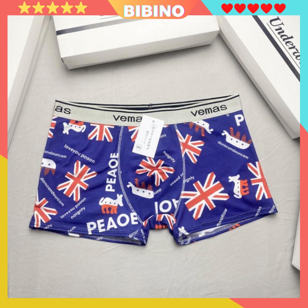 Quần sịp nam in hình boxer đùi vải thun lạnh mềm mịn co dãn bốn chiều cao cấp thoáng mát BIBINO Quần lót nam in hình