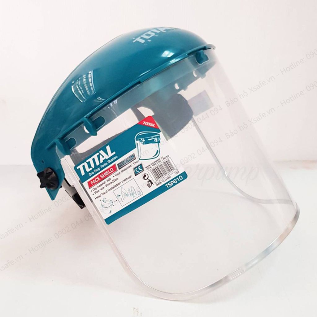 Kính che mặt bảo hộ TOTAL TSP610, chống văng bắn, hóa chất, bảo vệ mắt, mũi, miệng, dùng cho cơ khí, phòng dịch