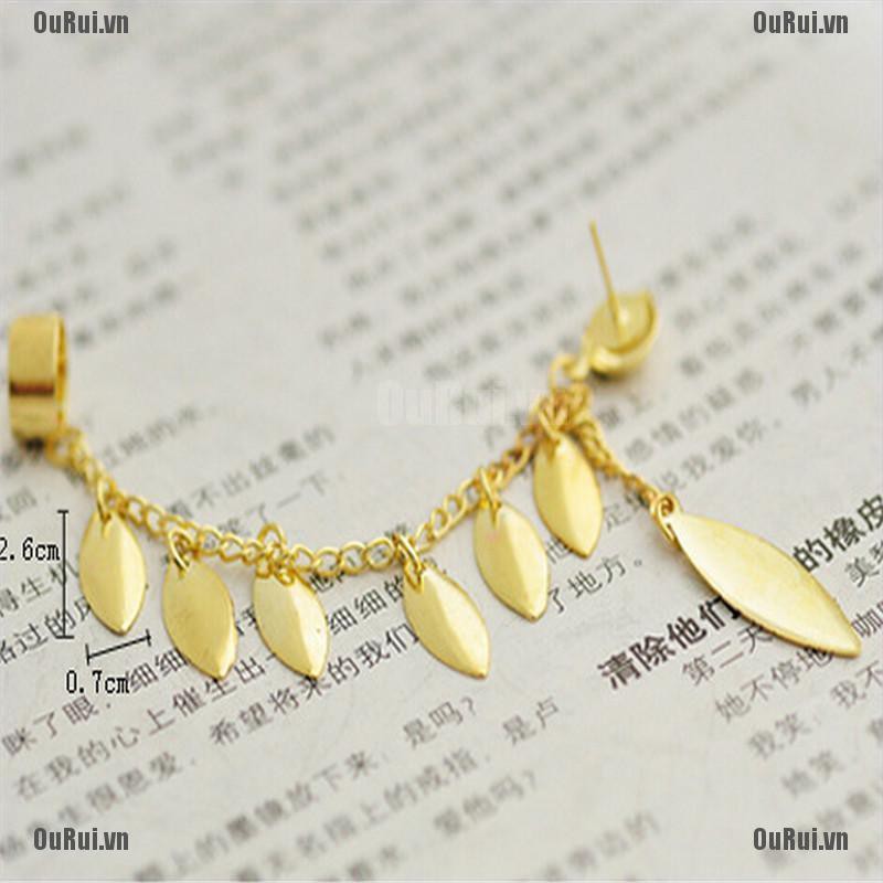 1 Bông Tai Hình Chiếc Lá Phong Cách Gothic