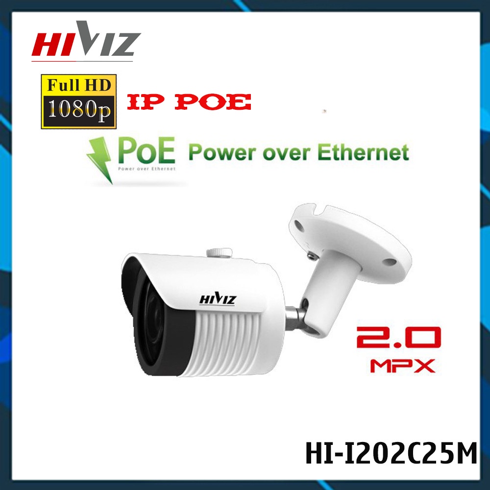 Freeship Camera IP POE HIVIZ 2.0MPX HI-I202C25M HI-I212C20P thumbnail
