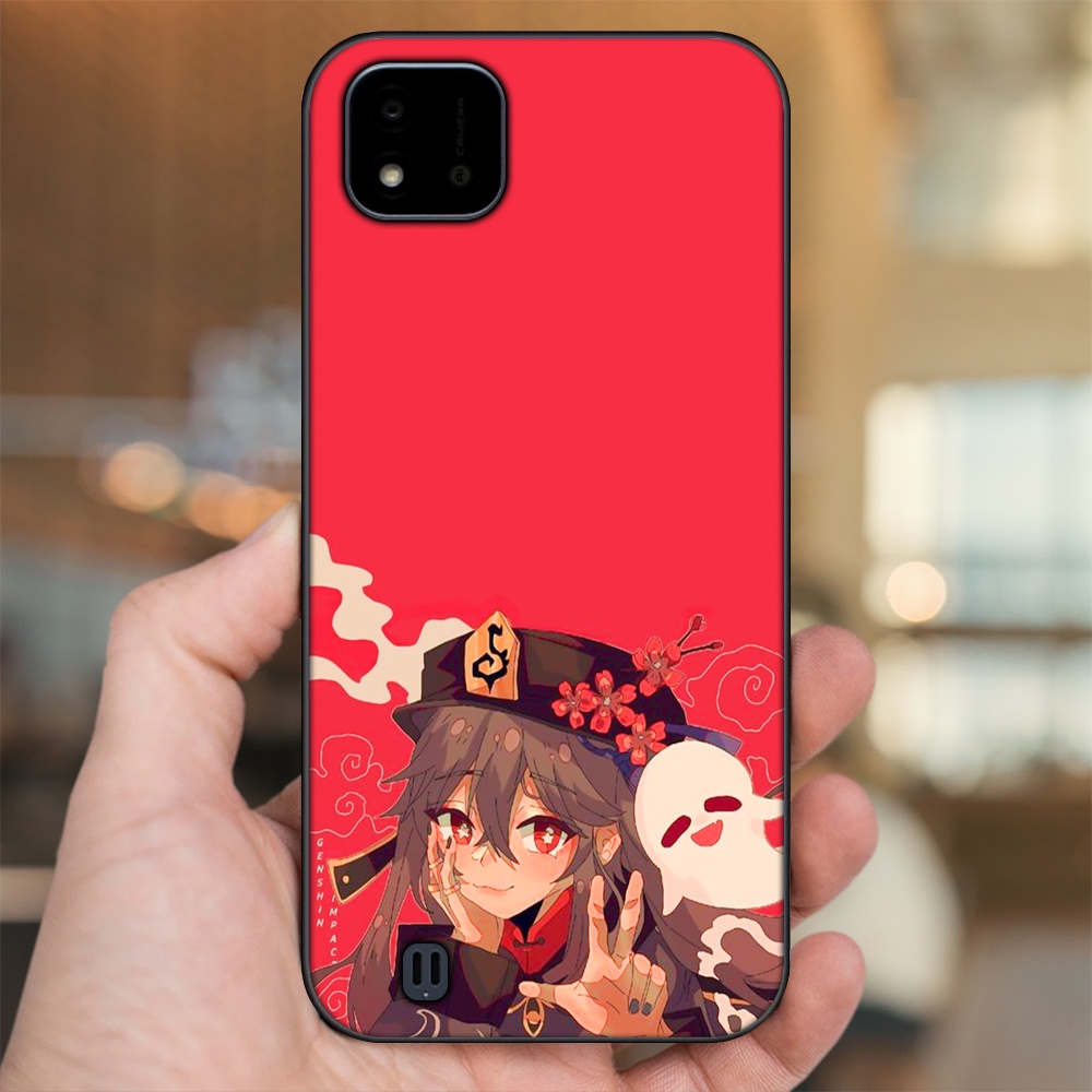 Ốp lưng Realme C11 2021, C20 viền đen in hình Hutao Genshin Impact