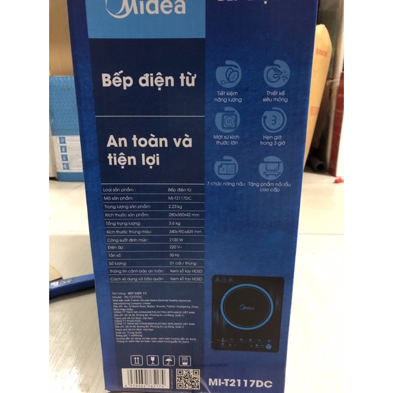 ❤Bếp điện từ đơn Midea 2117DC + tặng nồi inox cao cấp