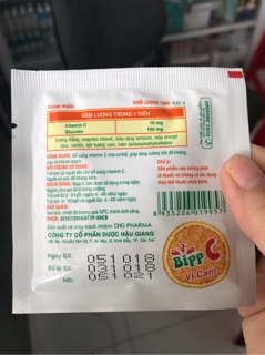 Combo 10 gói kẹo BIPP C vị cam