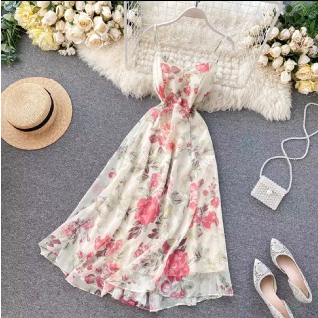Đầm hoa ❤️FREESHIP❤️ Váy maxi hoa Quảng Châu hàng có sẵn | BigBuy360 - bigbuy360.vn
