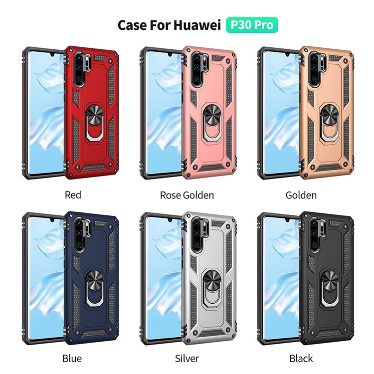 Ốp điện thoại TPU + PC có nhẫn đỡ kim loại từ tính gắn trên xe hơi cho Huawei P30Pro/ P30 P20Lite 2019/ Nova 4E Nova 5i