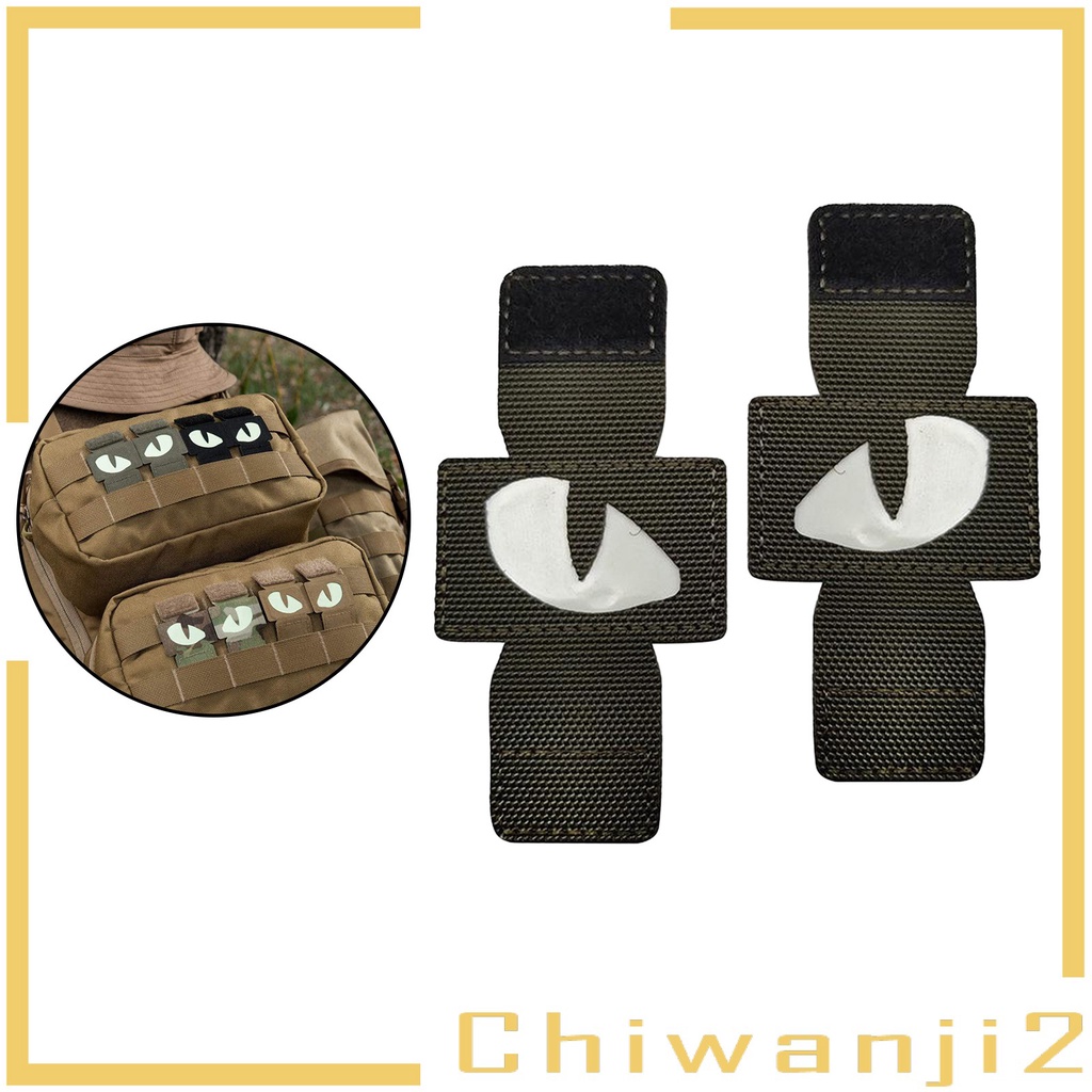 [Chiwanji2] 1 Cặp Miếng Dán Mắt Phát Sáng Trong Bóng Tối Phong Cách Chiến Thuật Màu Xanh Lá Cây