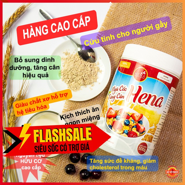Ngũ Cốc Tăng Cân Tinh Chế Cao Cấp 500G - 20 Hạt Dùng Tốt Với, Nghệ Viên Mật Ong, Tinh Bột Nghệ, Mầm Đậu Nành Hena