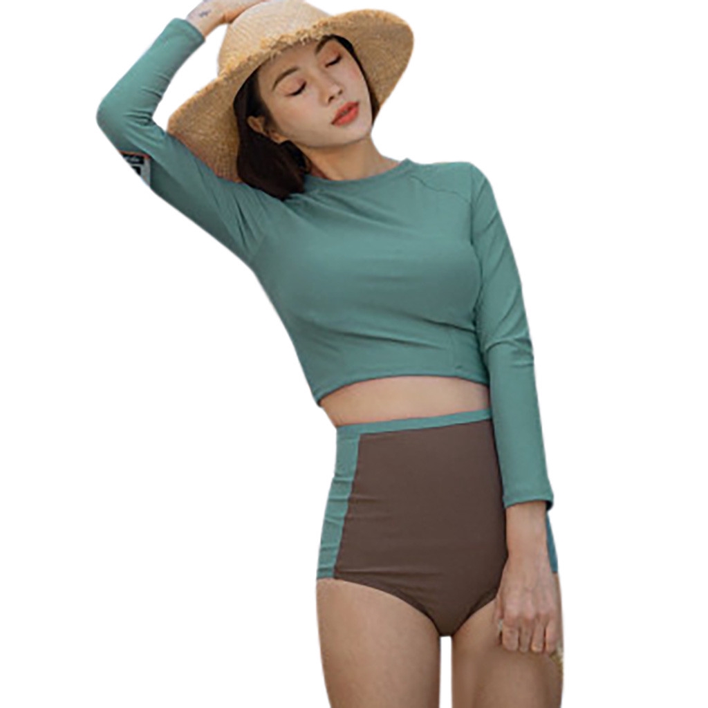 Bộ đồ bơi dài tay kiểu dáng Hàn Quốc dành cho nữ | BigBuy360 - bigbuy360.vn