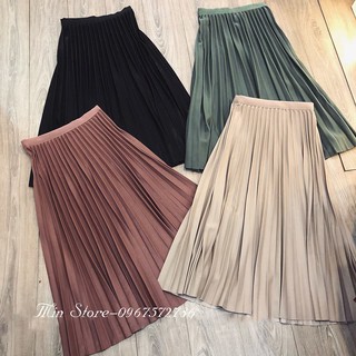 Chân váy xếp ly nhung