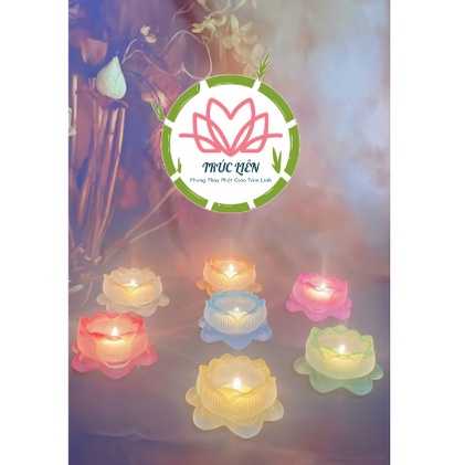 ĐẾ NẾN HOA SEN LƯU LY