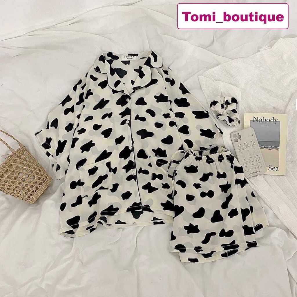 Bộ đồ ngủ Pyjama hình, cánh dơi lụa satin mịn mướt, hàng loại 1- Tomi boutique | BigBuy360 - bigbuy360.vn