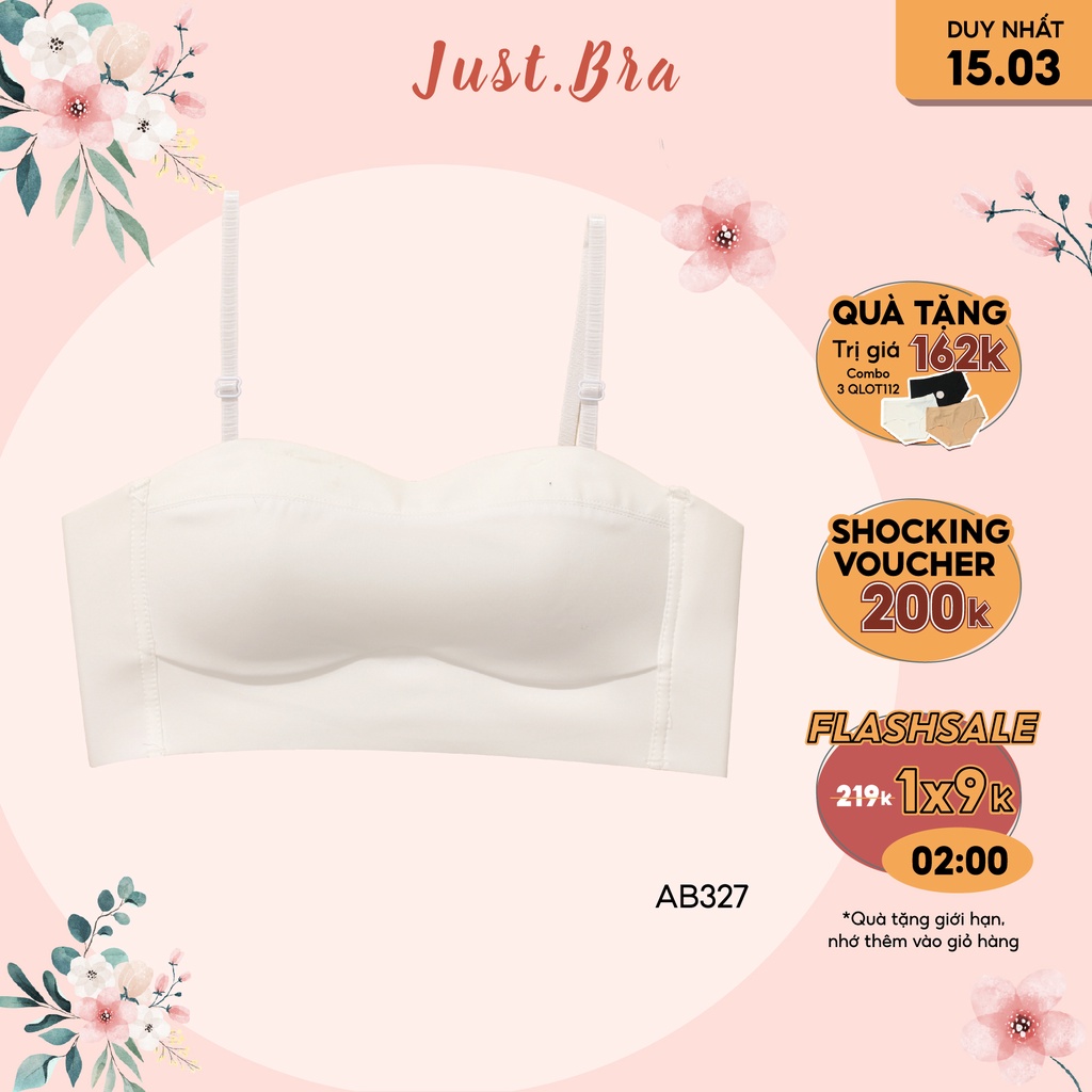 [Mã WABRJB031 giảm 10% đơn 99k] Áo ngực không gọng Just Bra chất su mềm thiết kế vạt áo cách điệu AB327