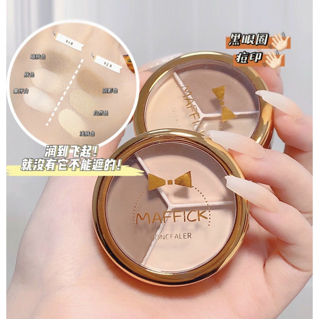 [HCM]Phấn Tạo Khối Và Che Khuyết Điểm 3 ô Maffick Concealer Siêu Xinh