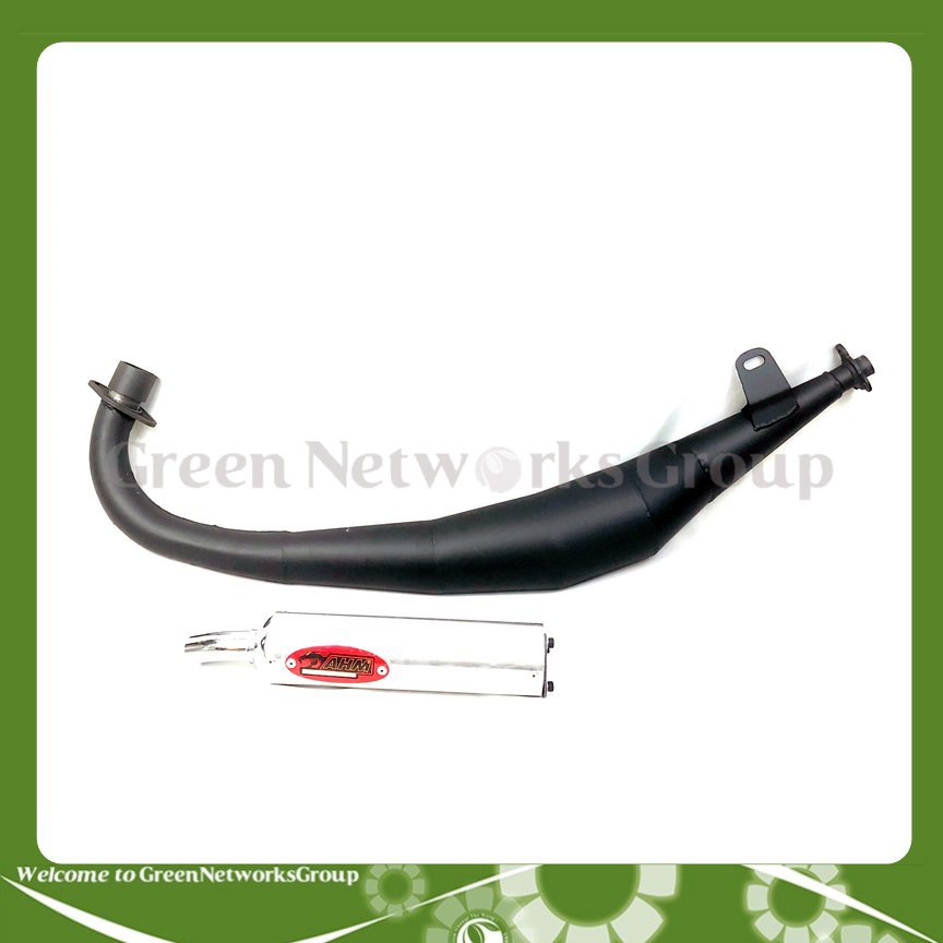 Pô xì po tăng tốc bụng đen + lon pô tăng tốc AHM dành cho dòng xe 2 thì Greennetworks