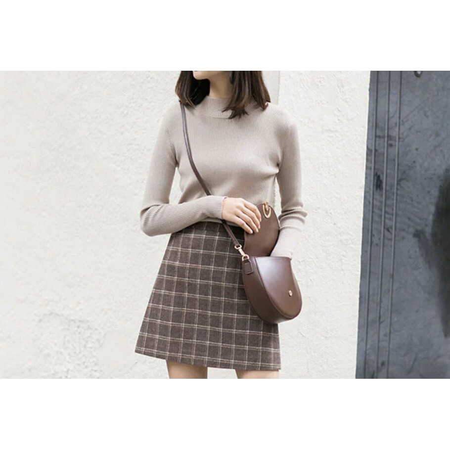 Chân váy chữ a kẻ caro cạp cao công sở phong cách ulzzang Hàn Quốc - Roxie | BigBuy360 - bigbuy360.vn