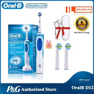 [SIÊU COMBO QUÀ] Bàn chải điện đánh răng tự động Oral-B D12 combo quà tặng hấp dẫn làm sạch răng, chống mảng bám