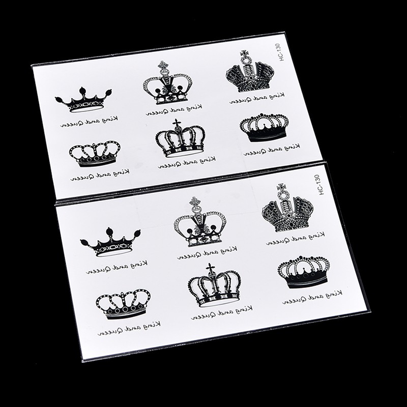 (Hàng Mới Về) Hình Xăm Dán Tạm Thời Hình Vương Miện Chống Nước Cho Nữ