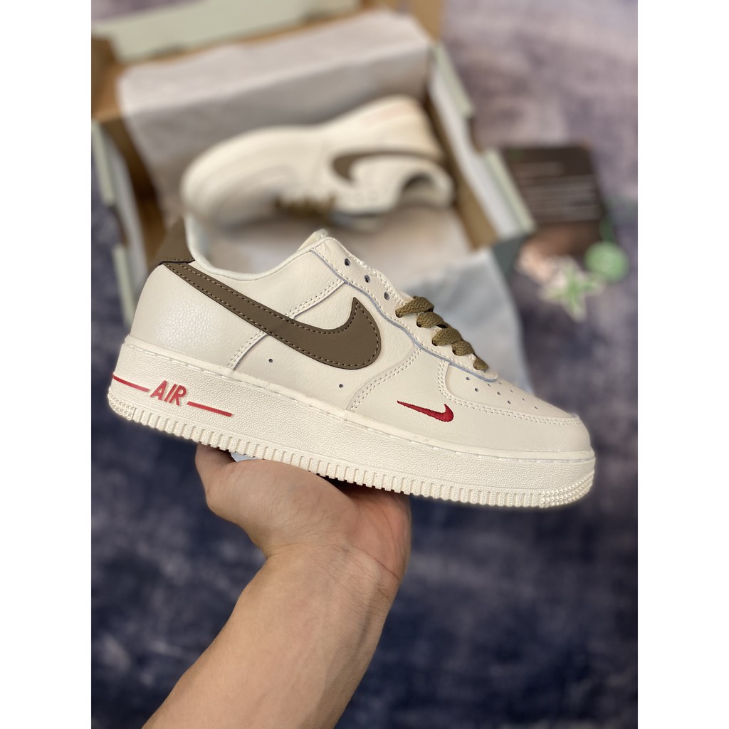 [MyGsneaker] Giày AF1 Premium trắng nâu bản tiêu chuẩn