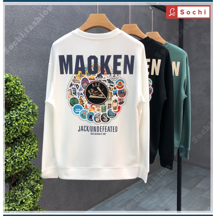 Áo thun nam tay dài chất đẹp, áo thun nam cotton, thời trang in Maoken mã SW632