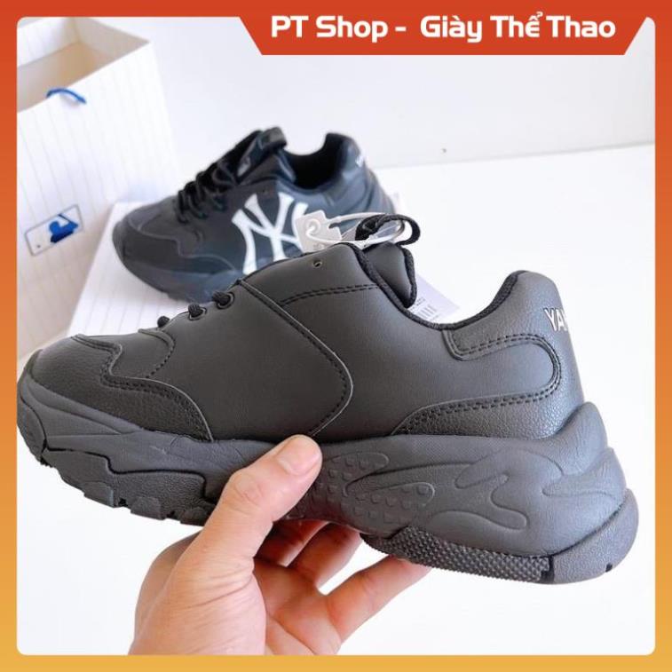 Giày sneaker 𝗠𝗟𝗕 Tăng chiều cao 5cm - Bản MLB Màu Đen Logo Ny trắng