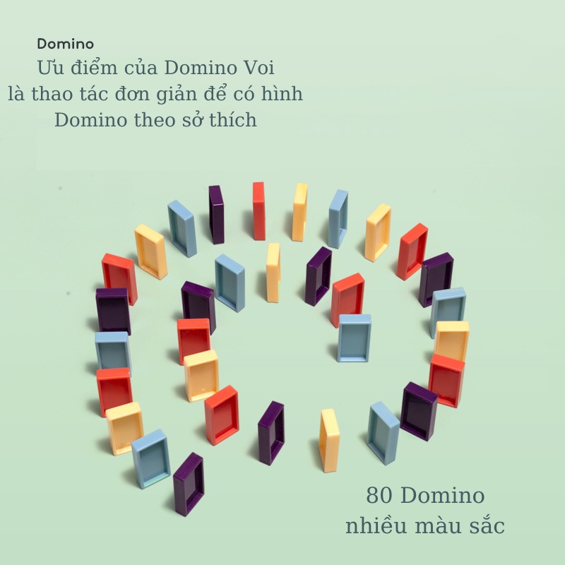 Xe Thả Domino Voi Thả Khối Tự Động - Có Nhạc Có Đèn - An Toàn Cho Trẻ