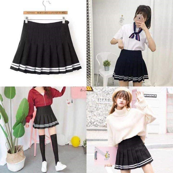 Chân váy tennis chạy 2 sọc ngang 3 màu MAU270220 | BigBuy360 - bigbuy360.vn