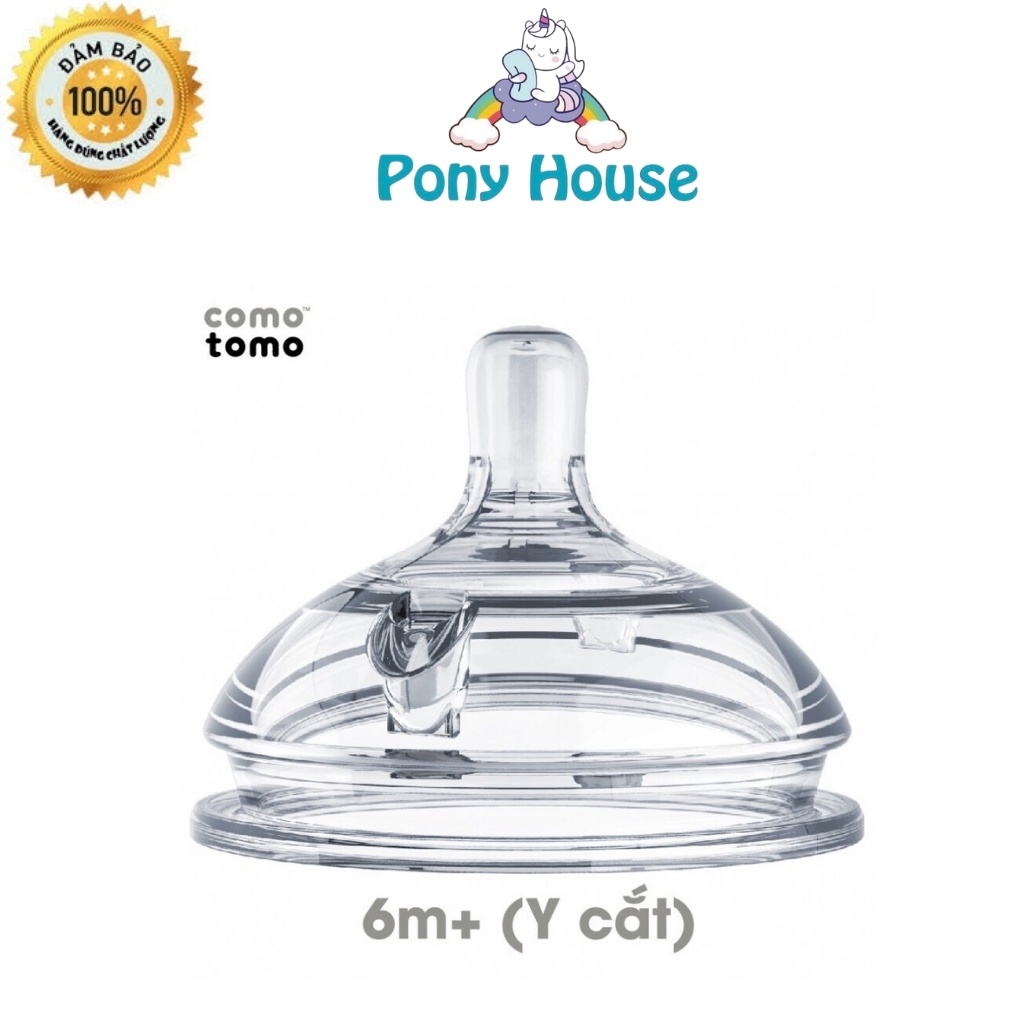 Núm Ti Bình Sữa Comotomo Silicon Chính Hãng, Núm Vú Bình Comotomo 1, 2, 3 tia, chữ Y cut