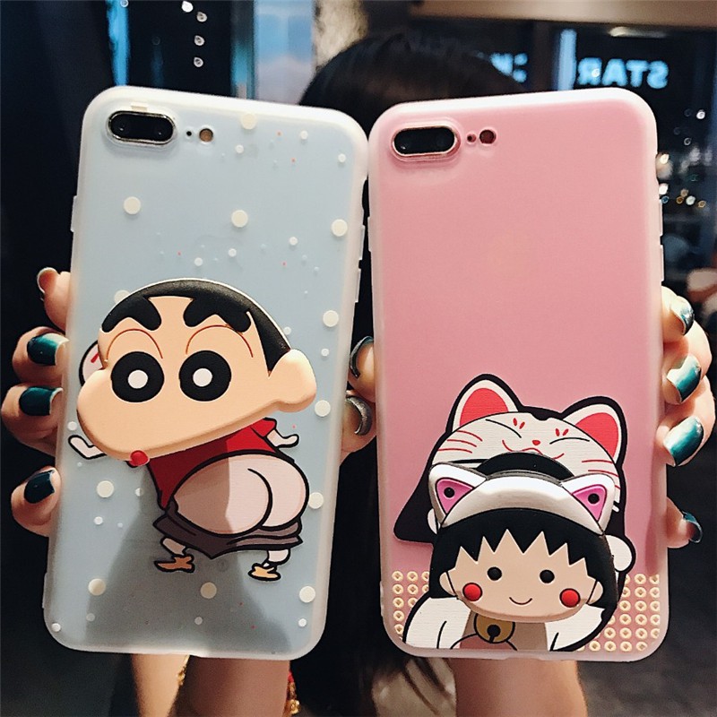 [ IPHONE ] Ốp Lưng Silicon Shin Maruko - Kèm Phụ Kiện - B050