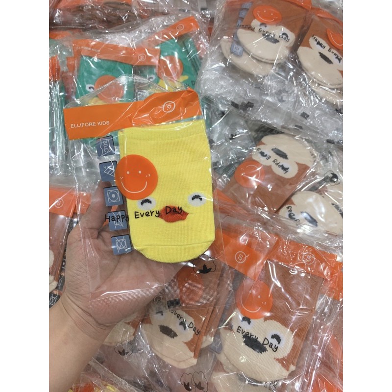 Set 2 đôi Tất Hình Thú KIDS SOCKS Chống Trơn Trượt Dày Dặn Cho Bé 0 -3 Tuổi