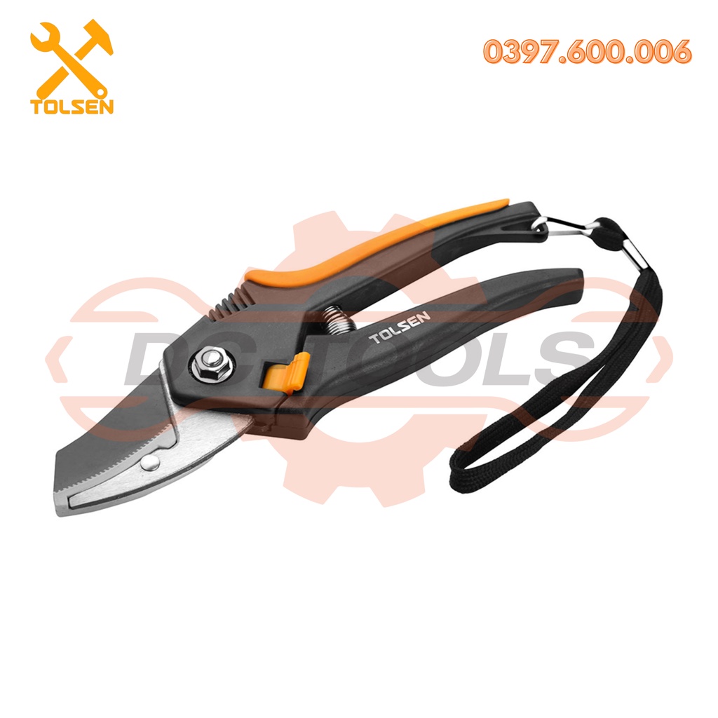 KÉO CẮT CÀNH 31020 Kích thước: 8&quot;/200mm, Đường kính cắt 12mm Tay cầm không trơn trượt, có khóa DC-TOOLS