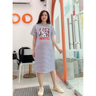 Đầm thun sọc xẻ tà