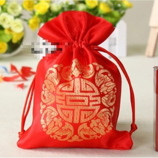 Combo 5- 10 Túi lụa (Phúc) rút đựng vòng, đá phong thủy